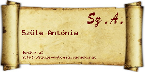 Szüle Antónia névjegykártya